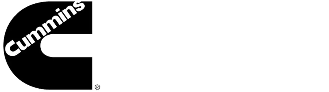 Cummins logo, featuring a bold, stylized letter "C" with the company name "Cummins" written diagonally inside it. The design is simple, black and white, with a registered trademark symbol (®) in the lower right corner.